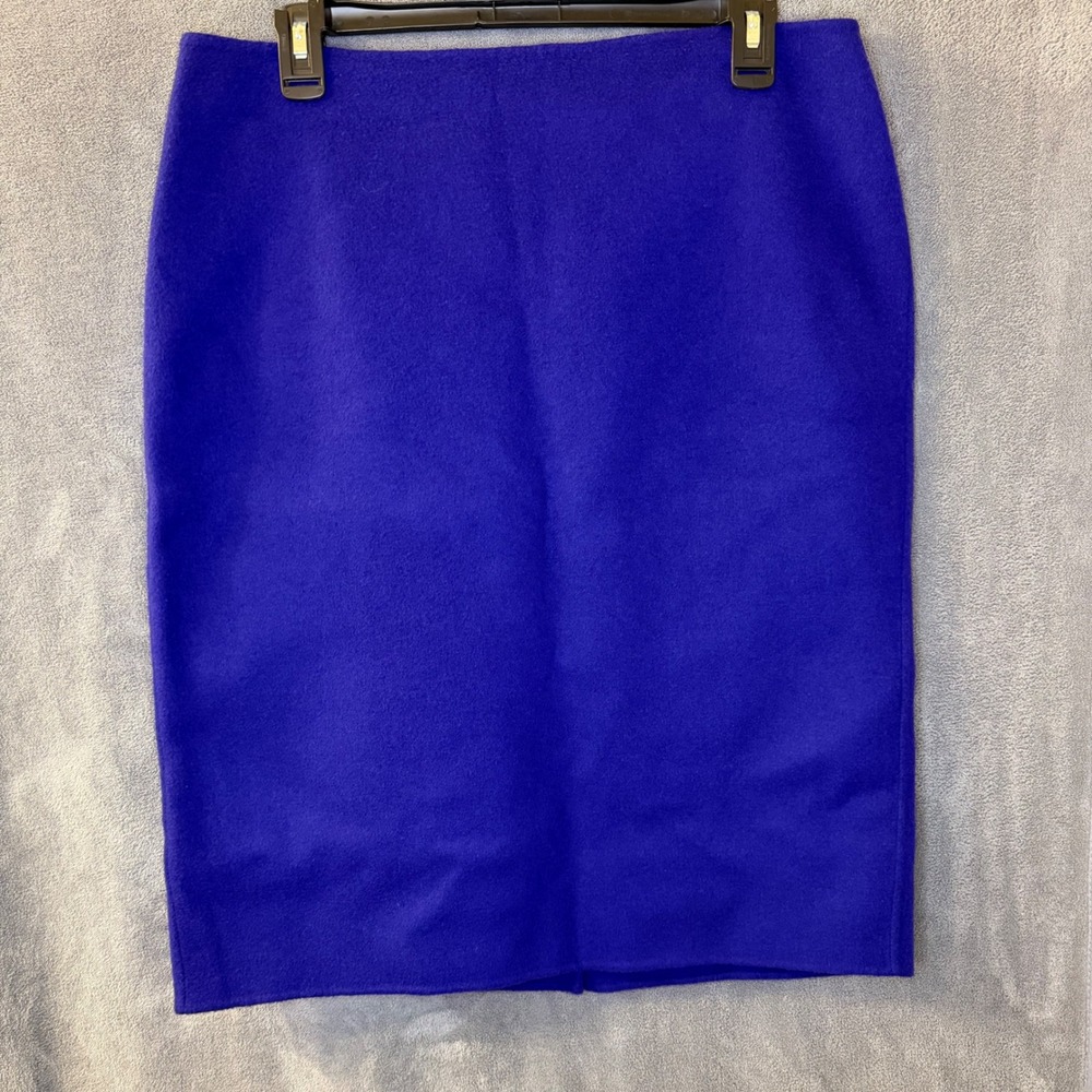 Talbots Royal Blue Wool Blend Pencil Skirt Size 10~31Wx24L High Waisted Vent